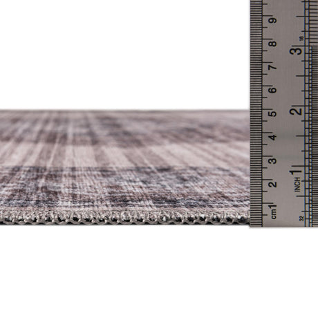 Washable Ivory and Gray 2' x 6' Mangata Washable Runner Area Rug Easy to Clean Stain Resistant & Durable Chenille Traditional Vintage Distressed Carpet for Sale at Rug Engine