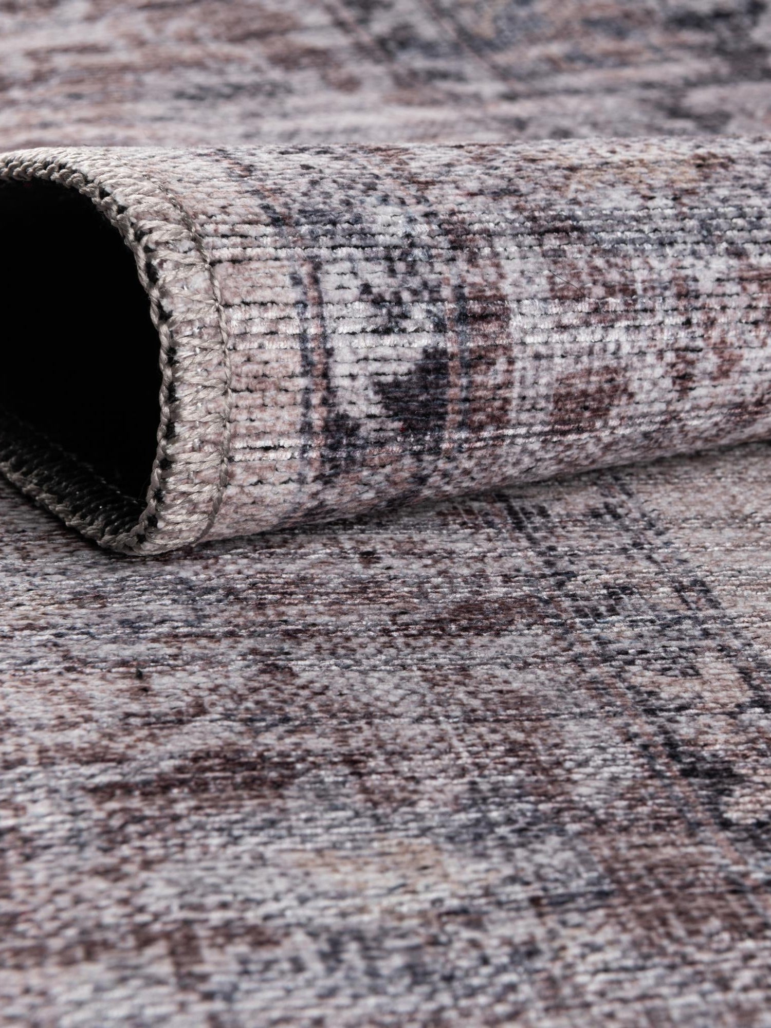 Washable Ivory and Gray 2' 7 x 12' Mangata Runner Area Rug Easy to Clean Stain Resistant & Durable Chenille Traditional Vintage Distressed Carpet for Sale at Rug Engine