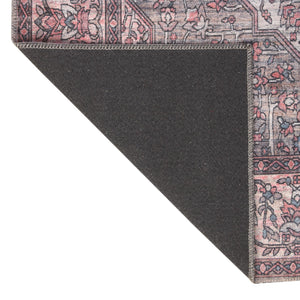 Washable Beige and pink 10' 6 x 13' Mangata Rectangle Area Rug Easy to Clean Stain Resistant & Durable Chenille Traditional Vintage Distressed Carpet for Sale at Rug Engine