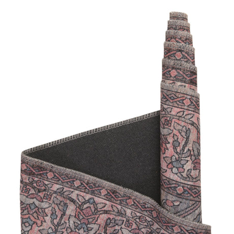 Washable Beige and pink 5' 3 x 8' Mangata Rectangle Area Rug Easy to Clean Stain Resistant & Durable Chenille Traditional Vintage Distressed Carpet for Sale at Rug Engine