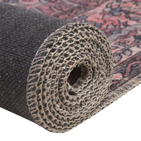Washable Beige and pink 5' 3 x 8' Mangata Rectangle Area Rug Easy to Clean Stain Resistant & Durable Chenille Traditional Vintage Distressed Carpet for Sale at Rug Engine
