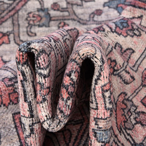 Beige and pink 2' x 10' Mangata Washable Runner Rug