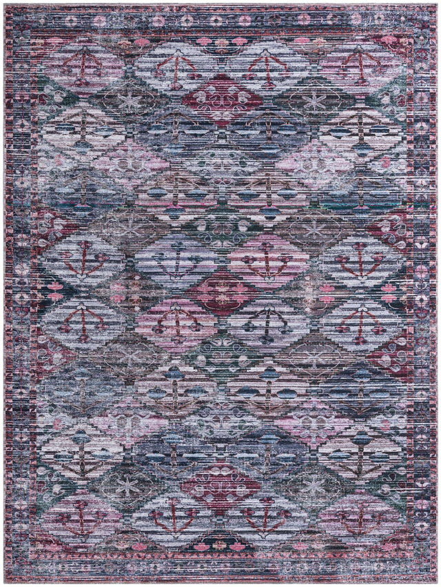 Washable Multicolor 9' 2 x 12' Mangata Rectangle Area Rug Easy to Clean Stain Resistant & Durable Chenille Traditional Vintage Distressed Carpet for Sale at Rug Engine