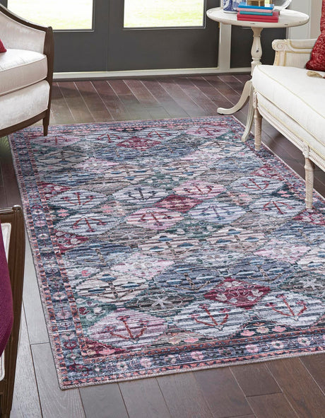 Washable Multicolor 9' 2 x 12' Mangata Rectangle Area Rug Easy to Clean Stain Resistant & Durable Chenille Traditional Vintage Distressed Carpet for Sale at Rug Engine