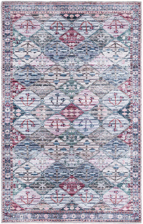 Washable Multicolor 3' 11 x 6' Mangata Rectangle Area Rug Easy to Clean Stain Resistant & Durable Chenille Traditional Vintage Distressed Carpet for Sale at Rug Engine