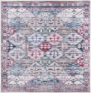 Washable Multicolor 5' 3 x 5' 3 Mangata Square Area Rug Easy to Clean Stain Resistant & Durable Chenille Traditional Vintage Distressed Carpet for Sale at Rug Engine