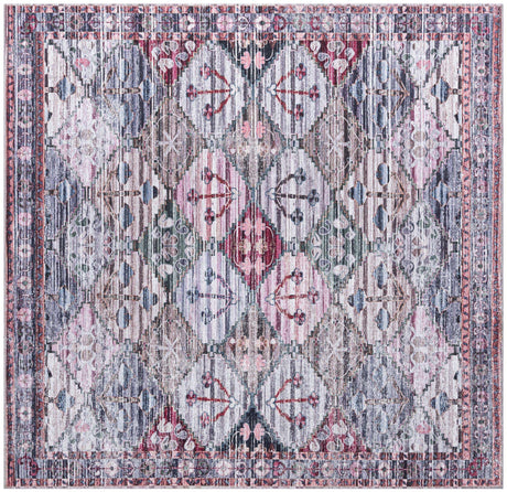 Washable Multicolor 7' 10 x 7' 10 Mangata Square Area Rug Easy to Clean Stain Resistant & Durable Chenille Traditional Vintage Distressed Carpet for Sale at Rug Engine