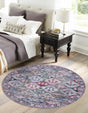 Washable Multicolor 5' 3 x 5' 3 Mangata Round Area Rug Easy to Clean Stain Resistant & Durable Chenille Traditional Vintage Distressed Carpet for Sale at Rug Engine