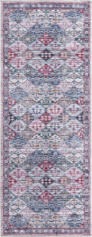Washable Multicolor 2' x 5' Mangata Runner Area Rug Easy to Clean Stain Resistant & Durable Chenille Traditional Vintage Distressed Carpet for Sale at Rug Engine