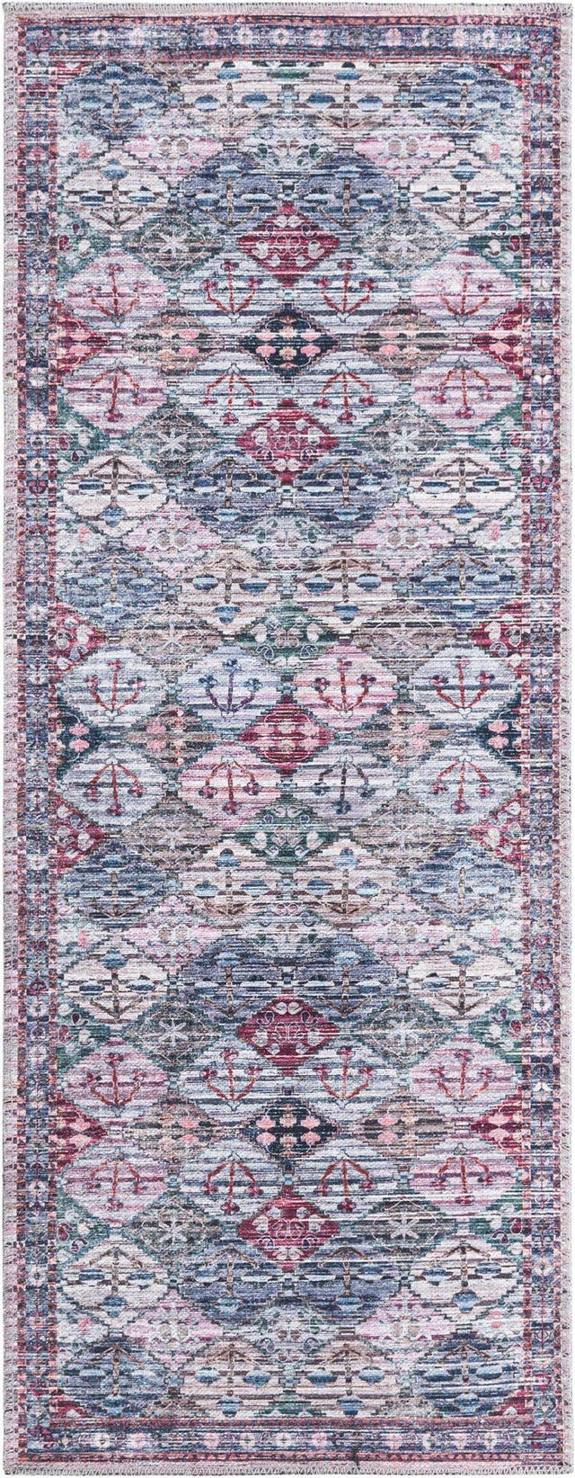 Washable Multicolor 2' x 5' Mangata Runner Area Rug Easy to Clean Stain Resistant & Durable Chenille Traditional Vintage Distressed Carpet for Sale at Rug Engine