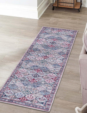 Washable Multicolor 2' x 5' Mangata Runner Area Rug Easy to Clean Stain Resistant & Durable Chenille Traditional Vintage Distressed Carpet for Sale at Rug Engine