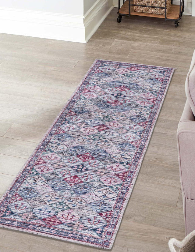Washable Multicolor 2' x 5' Mangata Runner Area Rug Easy to Clean Stain Resistant & Durable Chenille Traditional Vintage Distressed Carpet for Sale at Rug Engine