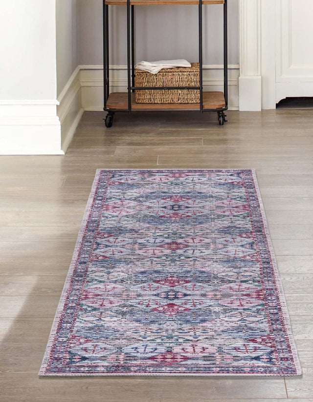 Washable Multicolor 2' x 5' Mangata Runner Area Rug Easy to Clean Stain Resistant & Durable Chenille Traditional Vintage Distressed Carpet for Sale at Rug Engine