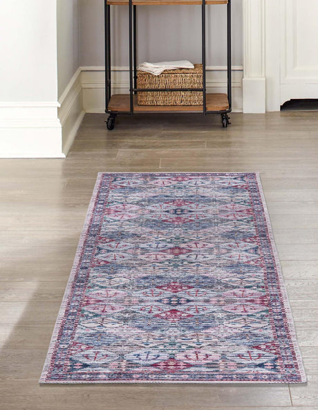 Washable Multicolor 2' x 6' Mangata Runner Area Rug Easy to Clean Stain Resistant & Durable Chenille Traditional Vintage Distressed Carpet for Sale at Rug Engine