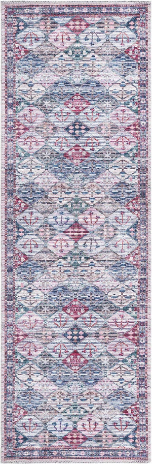 Washable Multicolor 2' x 6' Mangata Runner Area Rug Easy to Clean Stain Resistant & Durable Chenille Traditional Vintage Distressed Carpet for Sale at Rug Engine