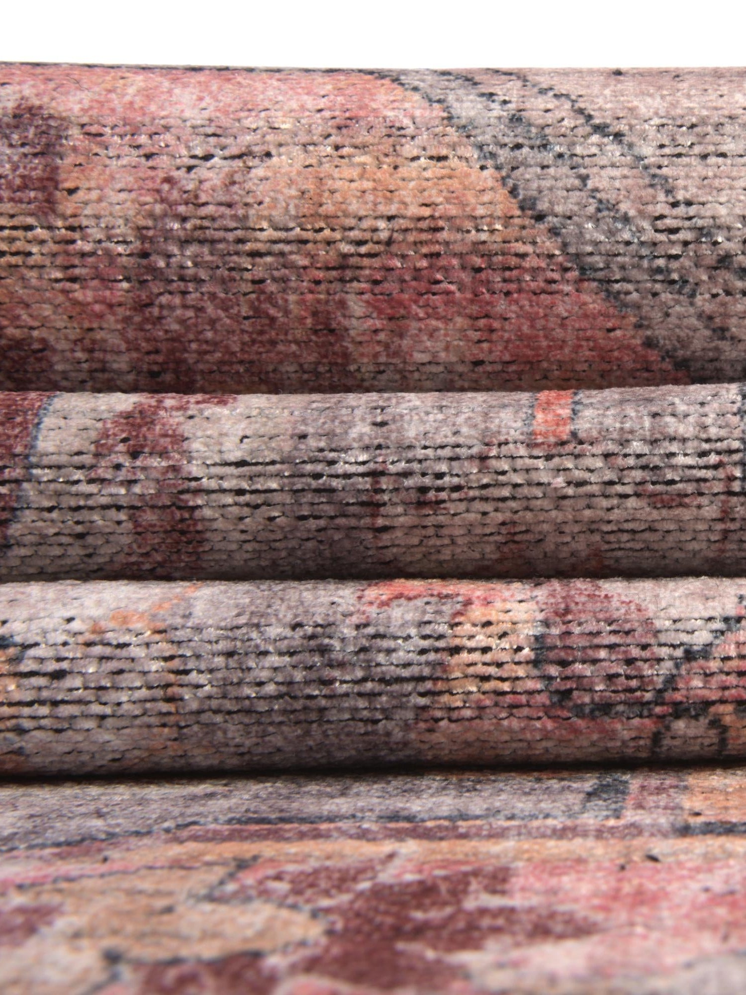 Washable Apricot and pink 5' 3 x 5' 3 Mangata Round Area Rug Easy to Clean Stain Resistant & Durable Chenille Traditional Vintage Distressed Carpet for Sale at Rug Engine