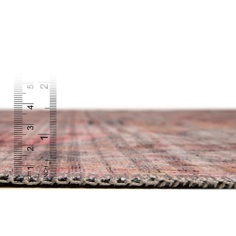 Washable Apricot and pink 2' x 5' Mangata Washable Runner Area Rug Easy to Clean Stain Resistant & Durable Chenille Traditional Vintage Distressed Carpet for Sale at Rug Engine
