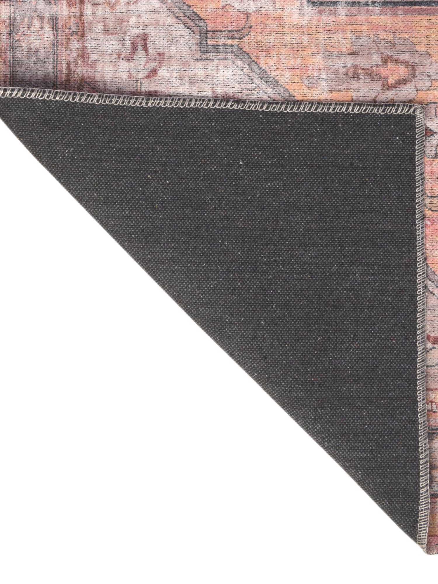 Washable Apricot and pink 2' x 10' Mangata Runner Area Rug Easy to Clean Stain Resistant & Durable Chenille Traditional Vintage Distressed Carpet for Sale at Rug Engine