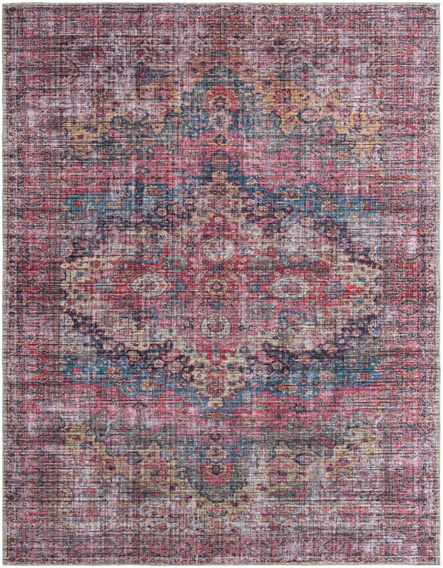 Washable Multicolor 10' 6 x 13' Mangata Rectangle Area Rug Easy to Clean Stain Resistant & Durable Chenille Traditional Vintage Distressed Carpet for Sale at Rug Engine