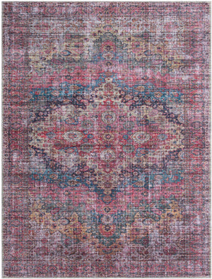 Washable Multicolor 7' 10 x 10' Mangata Rectangle Area Rug Easy to Clean Stain Resistant & Durable Chenille Traditional Vintage Distressed Carpet for Sale at Rug Engine