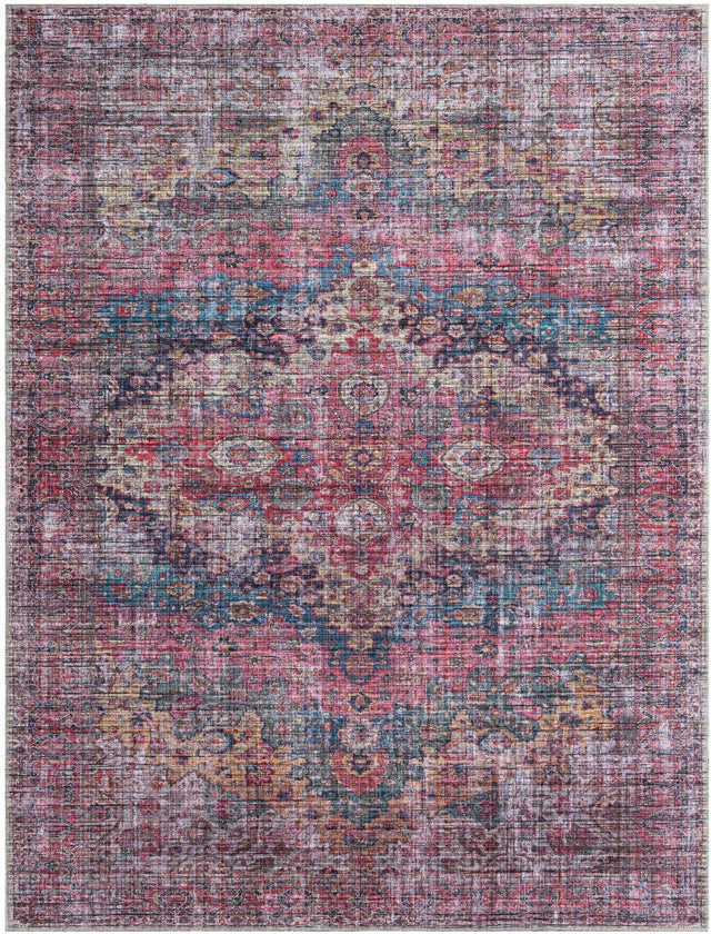 Washable Multicolor 7' 10 x 10' Mangata Rectangle Area Rug Easy to Clean Stain Resistant & Durable Chenille Traditional Vintage Distressed Carpet for Sale at Rug Engine