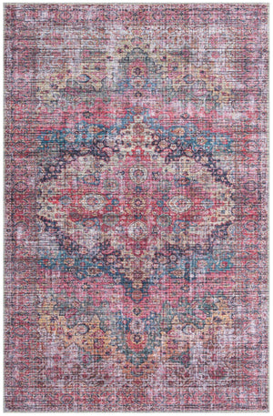 Washable Multicolor 6' x 9' Mangata Washable Rectangle Area Rug Easy to Clean Stain Resistant & Durable Chenille Traditional Vintage Distressed Carpet for Sale at Rug Engine