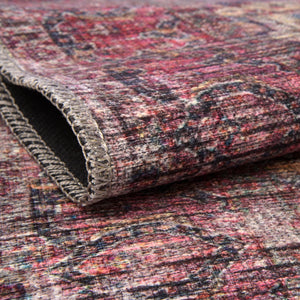Washable Multicolor 9' 2 x 12' Mangata Rectangle Area Rug Easy to Clean Stain Resistant & Durable Chenille Traditional Vintage Distressed Carpet for Sale at Rug Engine