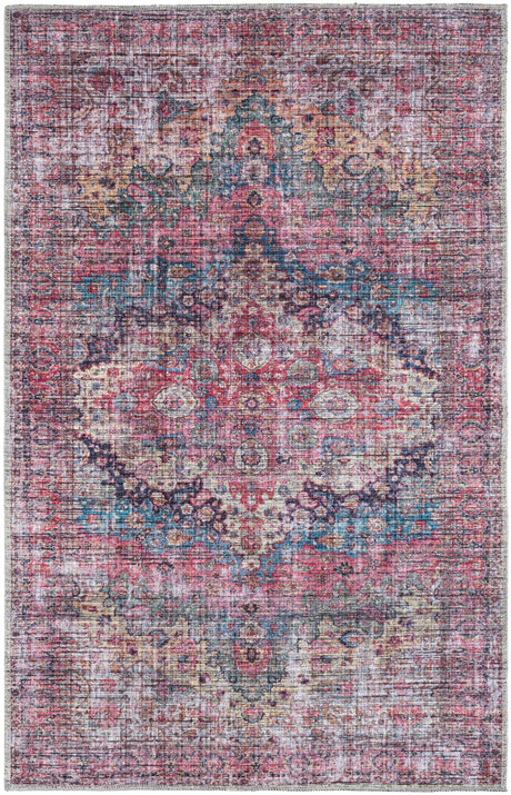 Multicolor 4' x 6' Mangata Washable Rectangle Rug