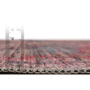 Washable Multicolor 5' 3 x 5' 3 Mangata Washable Square Area Rug Easy to Clean Stain Resistant & Durable Chenille Traditional Vintage Distressed Carpet for Sale at Rug Engine