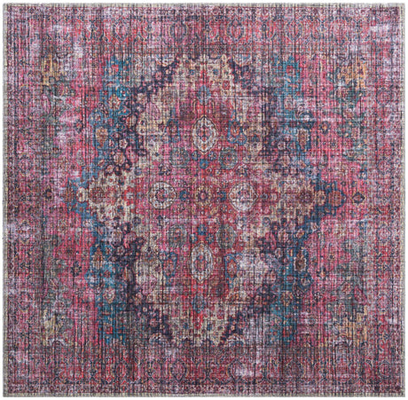 Washable Multicolor 7' 10 x 7' 10 Mangata Square Area Rug Easy to Clean Stain Resistant & Durable Chenille Traditional Vintage Distressed Carpet for Sale at Rug Engine