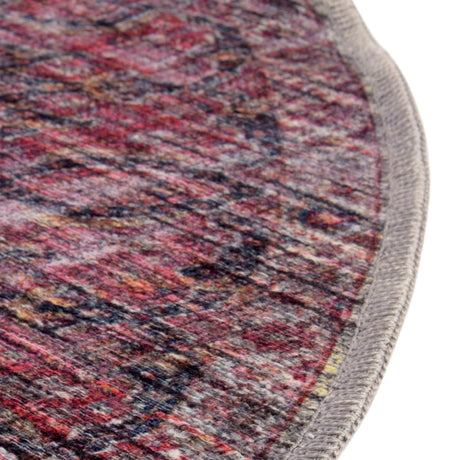 Washable Multicolor 7' 3 x 7' 3 Mangata Round Area Rug Easy to Clean Stain Resistant & Durable Chenille Traditional Vintage Distressed Carpet for Sale at Rug Engine