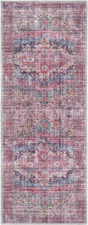 Washable Multicolor 2' x 5' Mangata Runner Area Rug Easy to Clean Stain Resistant & Durable Chenille Traditional Vintage Distressed Carpet for Sale at Rug Engine