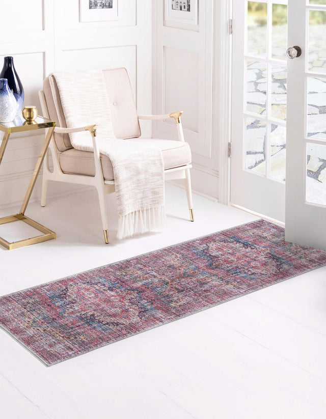 Washable Multicolor 2' 7 x 13' Mangata Runner Area Rug Easy to Clean Stain Resistant & Durable Chenille Traditional Vintage Distressed Carpet for Sale at Rug Engine