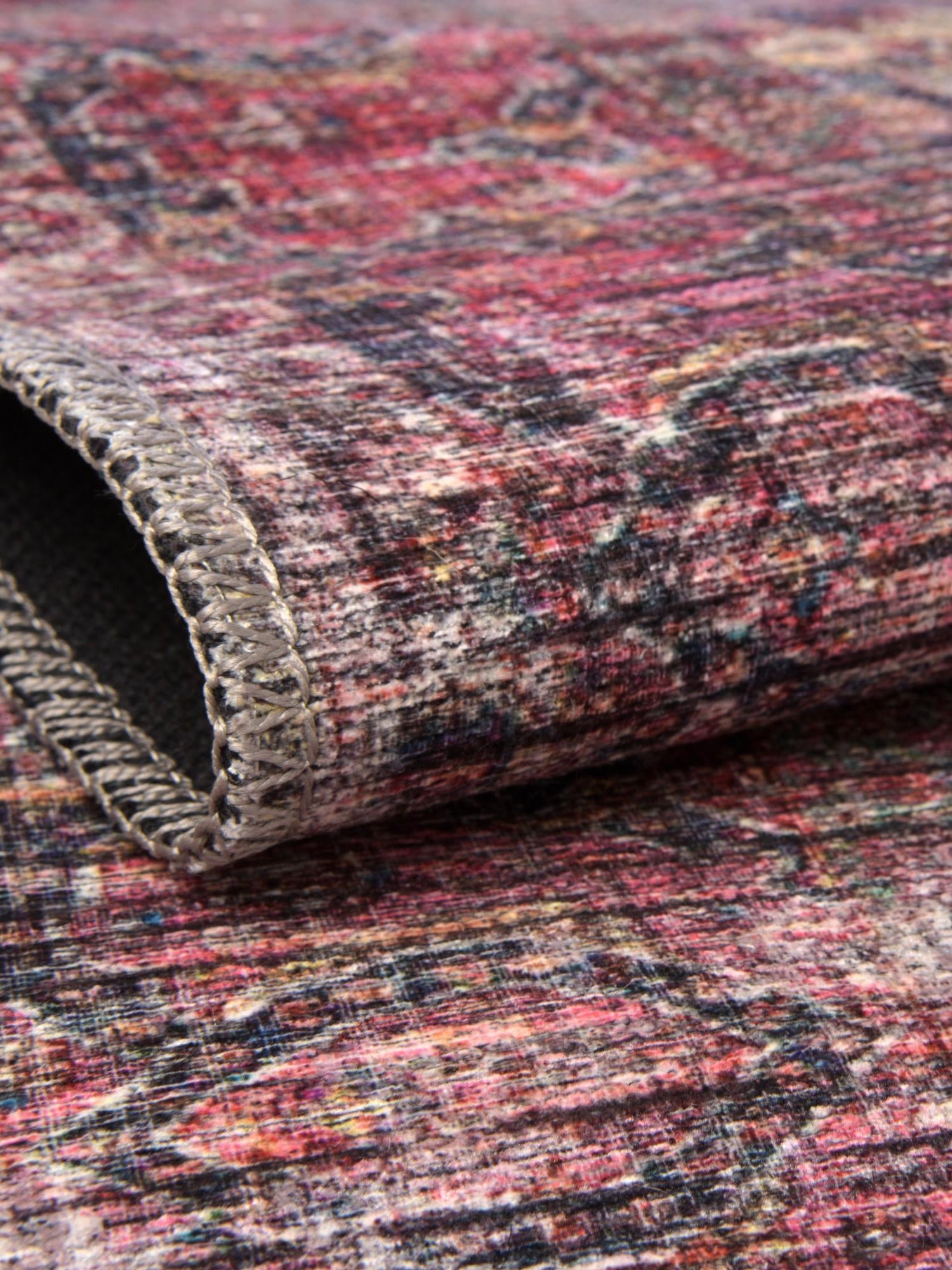 Washable Multicolor 2' 7 x 13' Mangata Runner Area Rug Easy to Clean Stain Resistant & Durable Chenille Traditional Vintage Distressed Carpet for Sale at Rug Engine