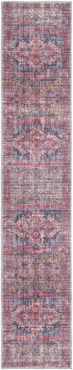 Washable Multicolor 2' x 10' Mangata Runner Area Rug Easy to Clean Stain Resistant & Durable Chenille Traditional Vintage Distressed Carpet for Sale at Rug Engine