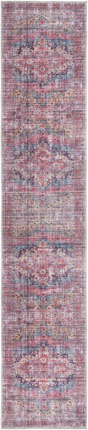 Washable Multicolor 2' 7 x 13' Mangata Runner Area Rug Easy to Clean Stain Resistant & Durable Chenille Traditional Vintage Distressed Carpet for Sale at Rug Engine