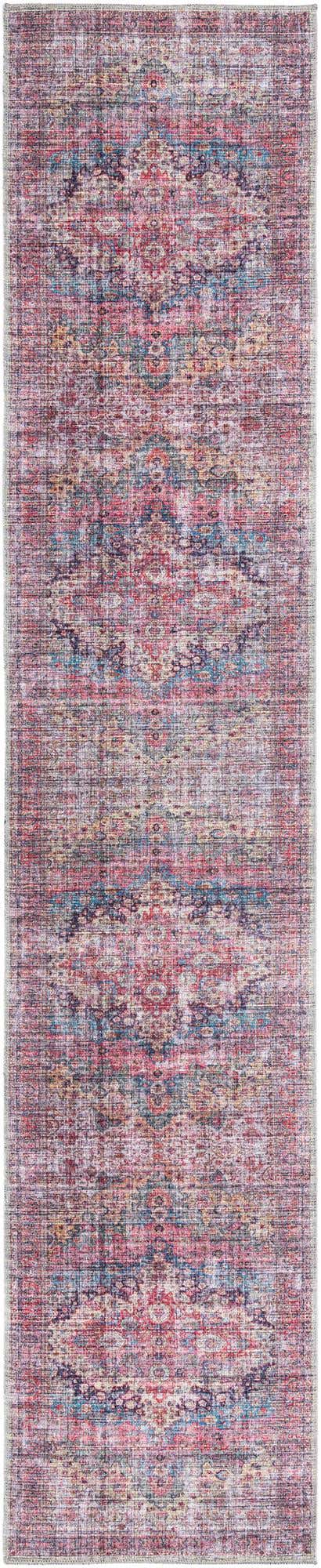 Washable Multicolor 2' 7 x 13' Mangata Runner Area Rug Easy to Clean Stain Resistant & Durable Chenille Traditional Vintage Distressed Carpet for Sale at Rug Engine