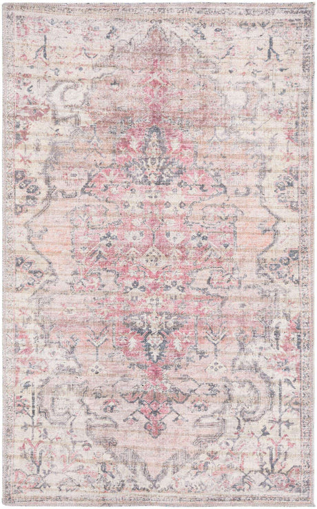 Beige pink 3' 3 x 5' 3 Nostalgia Washable Rectangle Rug