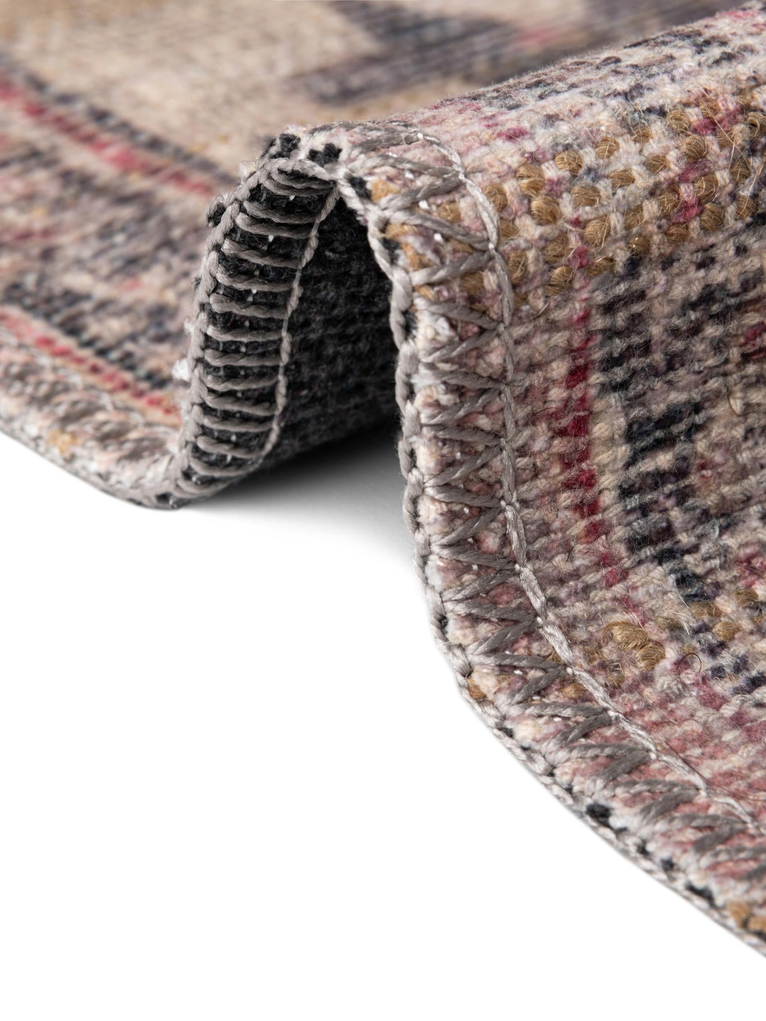 Washable Beige pink 4' 1 x 6' 1 Nostalgia Oval Area Rug Easy to Clean Stain Resistant & Durable Polyester Chenille Vintage Distressed Carpet for Sale at Rug Engine