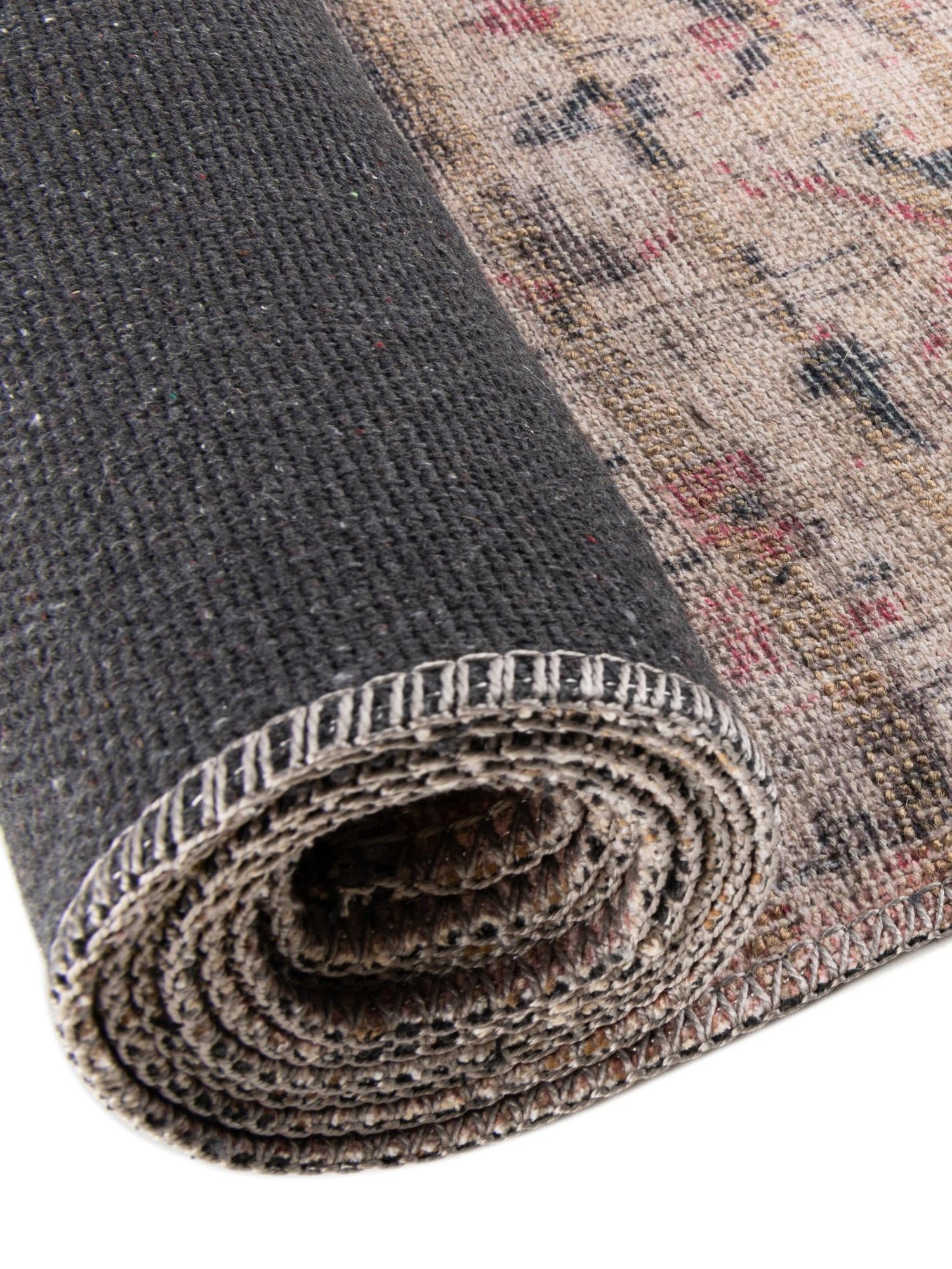 Washable Beige pink 3' 3 x 3' 3 Nostalgia Round Area Rug Easy to Clean Stain Resistant & Durable Polyester Chenille Vintage Distressed Carpet for Sale at Rug Engine