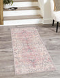 Beige pink 2' x 6' Nostalgia Washable Runner Rug