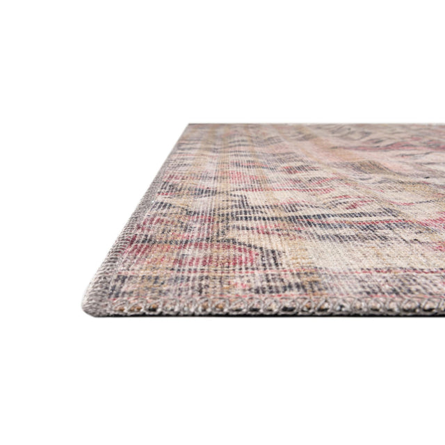 Beige pink 2' x 6' Nostalgia Washable Runner Rug