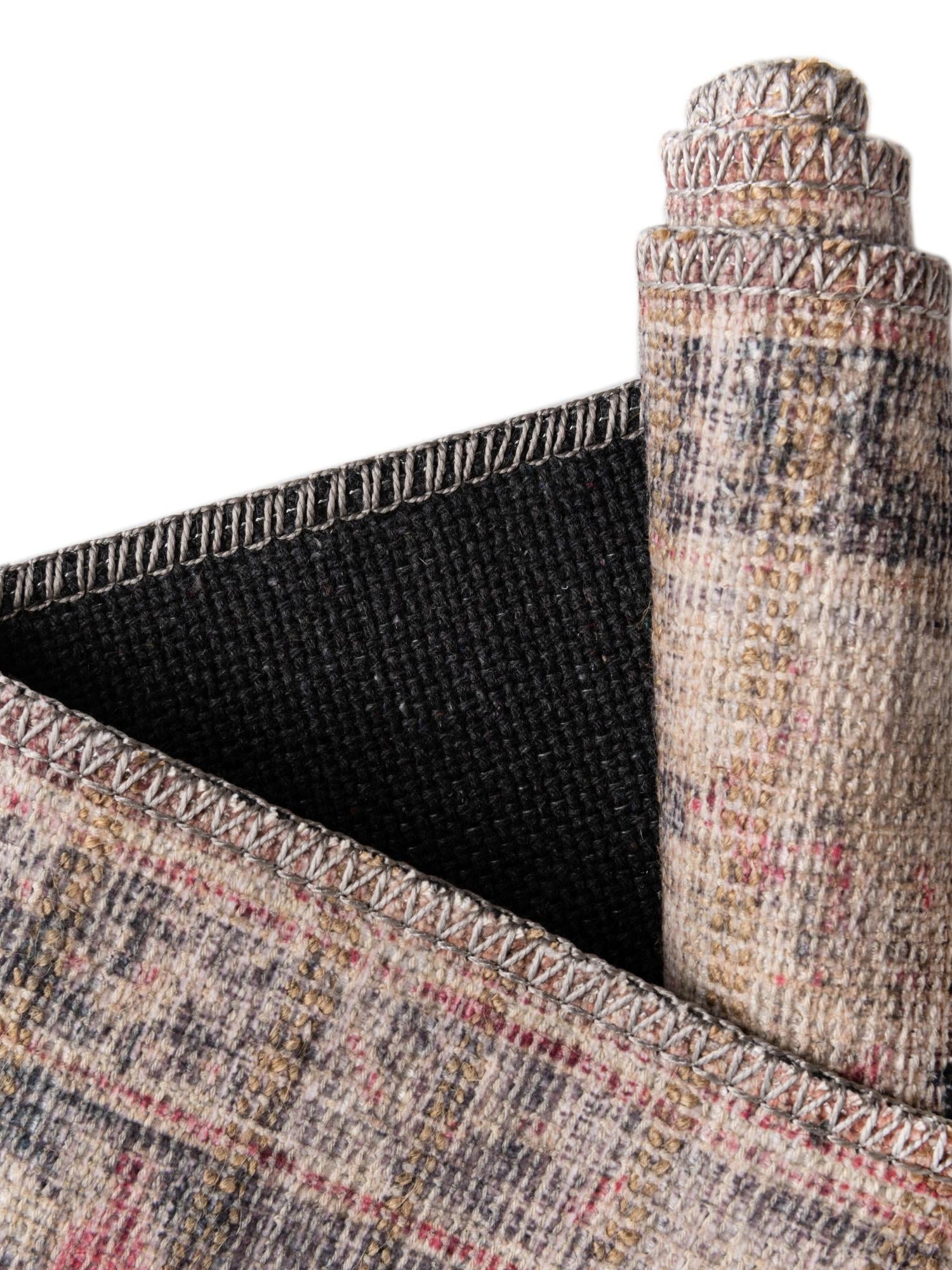 Washable Beige pink 2' x 5' 1 Nostalgia Runner Area Rug Easy to Clean Stain Resistant & Durable Polyester Chenille Vintage Distressed Carpet for Sale at Rug Engine