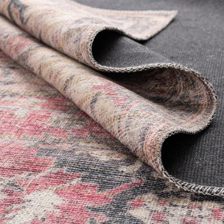 Beige pink 2' x 5' Nostalgia Washable Runner Rug