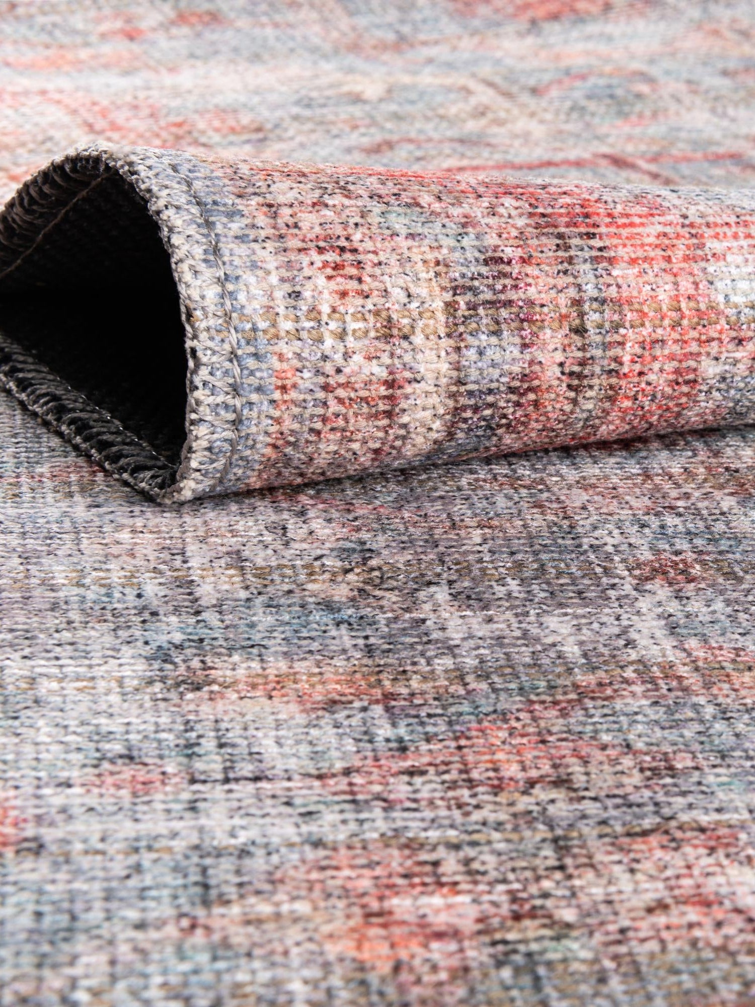 Washable Antique Blue 8' x 10' Nostalgia Washable Rectangle Area Rug Easy to Clean Stain Resistant & Durable Polyester Chenille Vintage Distressed Carpet for Sale at Rug Engine