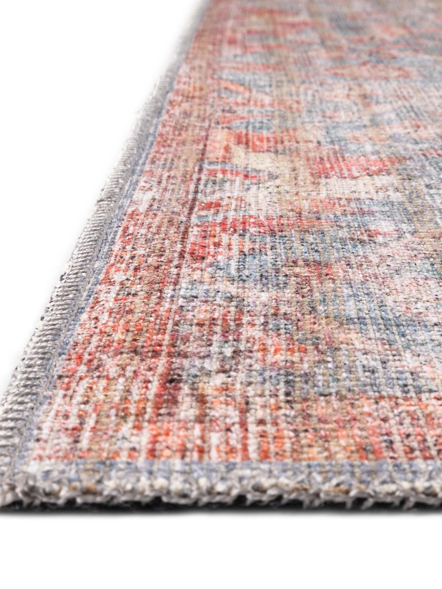 Washable Antique Blue 3' 3 x 5' 3 Nostalgia Rectangle Area Rug Easy to Clean Stain Resistant & Durable Polyester Chenille Vintage Distressed Carpet for Sale at Rug Engine