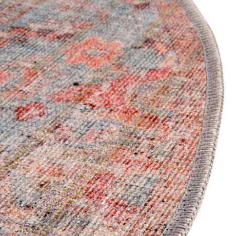 Washable Antique Blue 7' 10 x 10' Nostalgia Oval Area Rug Easy to Clean Stain Resistant & Durable Polyester Chenille Vintage Distressed Carpet for Sale at Rug Engine