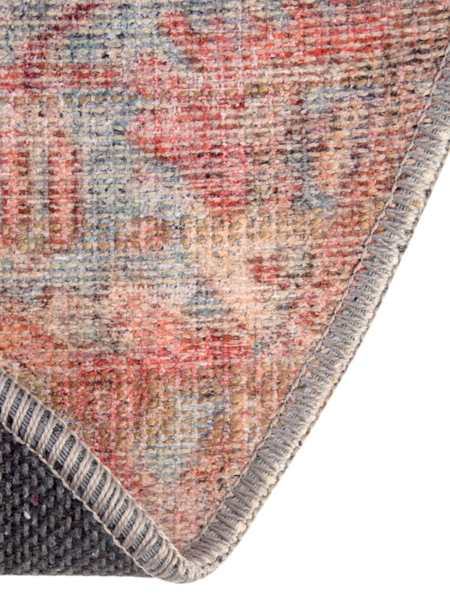Washable Antique Blue 5' 3 x 8' Nostalgia Oval Area Rug Easy to Clean Stain Resistant & Durable Polyester Chenille Vintage Distressed Carpet for Sale at Rug Engine