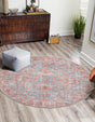 Washable Antique Blue 3' 3 x 3' 3 Nostalgia Round Area Rug Easy to Clean Stain Resistant & Durable Polyester Chenille Vintage Distressed Carpet for Sale at Rug Engine