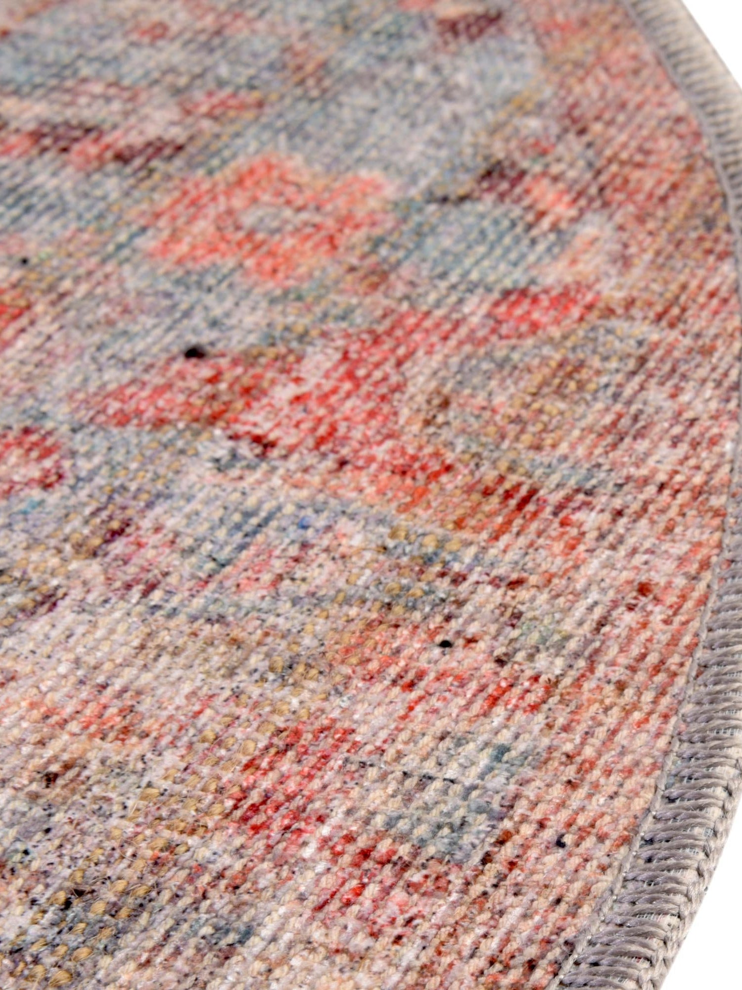 Washable Antique Blue 3' 11 x 3' 11 Nostalgia Round Area Rug Easy to Clean Stain Resistant & Durable Polyester Chenille Vintage Distressed Carpet for Sale at Rug Engine